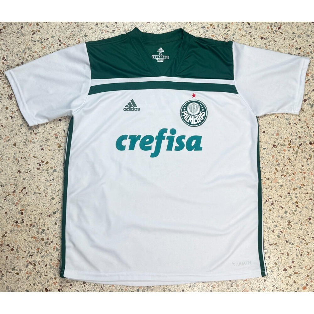 Adidas Climalite Palmeiras Crefisa Short Sleeve Soccer Jersey Size Large